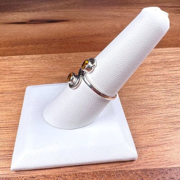 Citrine Ring Birthstone Solid Sterling Silver - Sz 8.5 - Picture 4 of 4